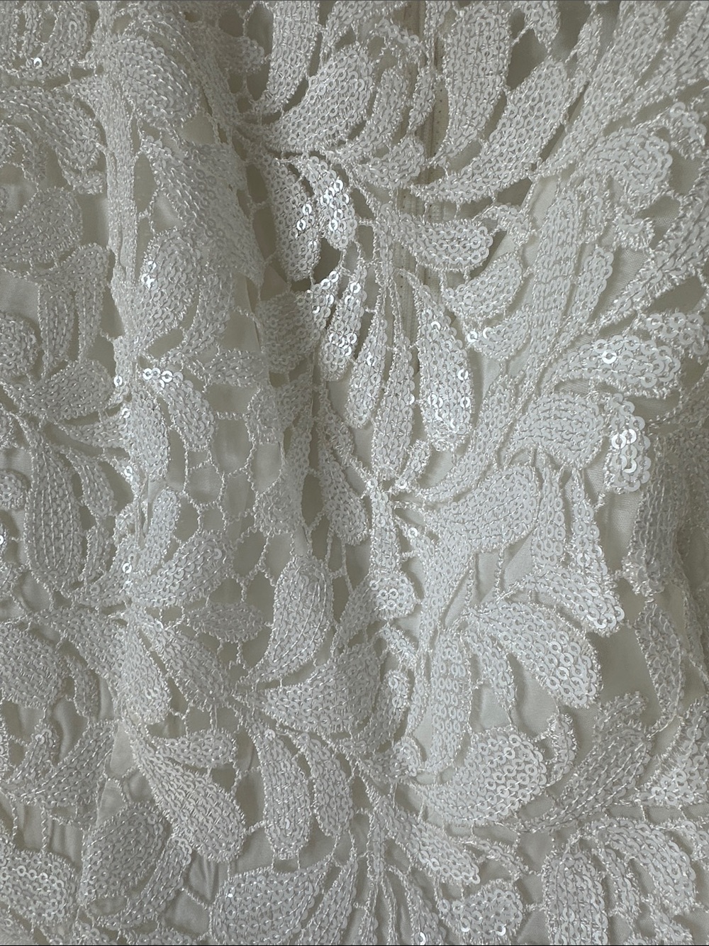 Adrianna Papell White Lace Bodice A-Line Dress Skirt - Picture 7 of 12